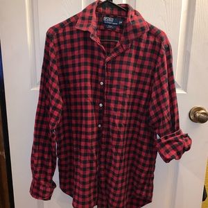 Men’s Polo flannel long sleeve shirt
